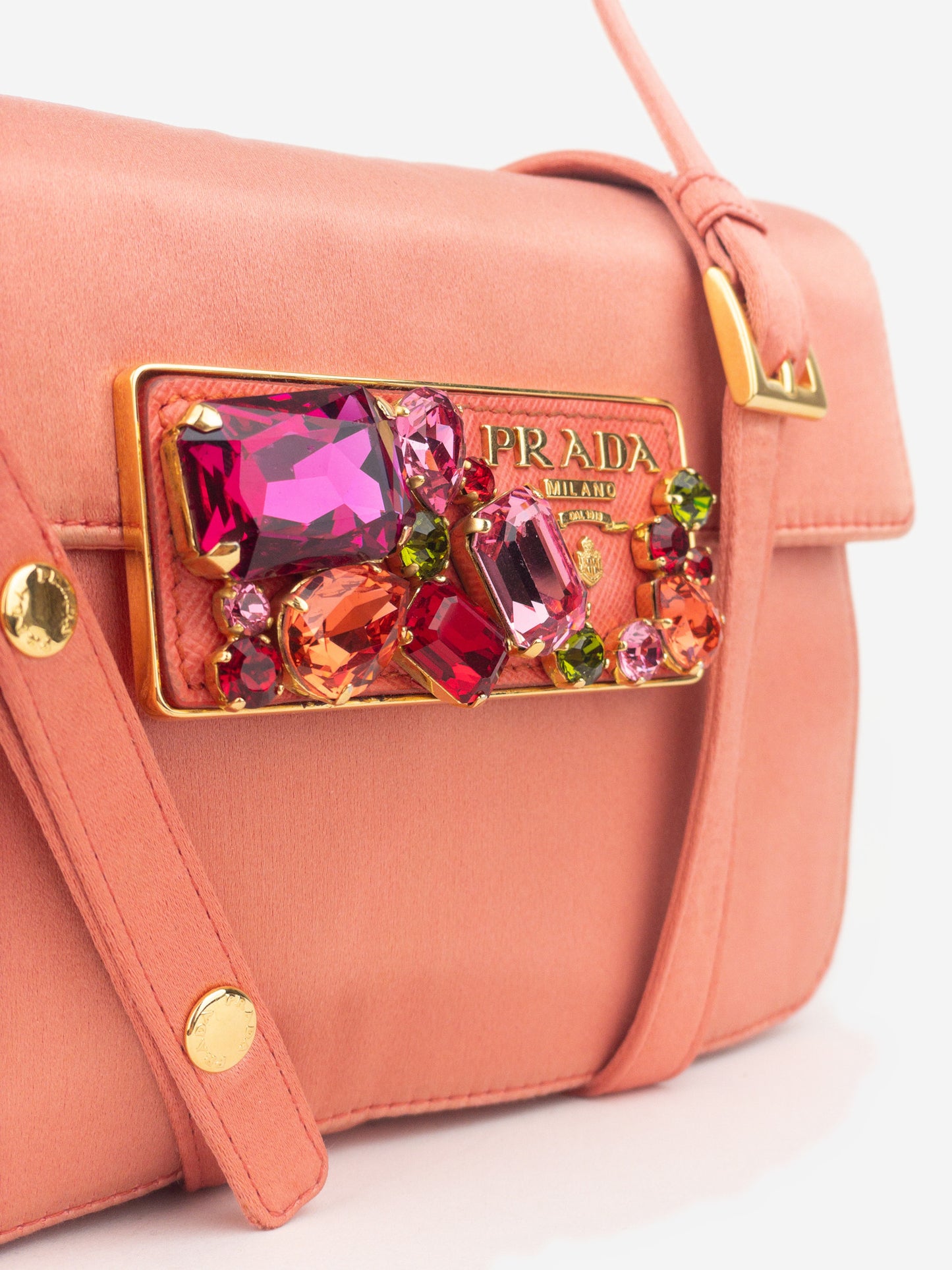 Prada 2000s Raso Gem Stones Satin Evening Crossbody Bag