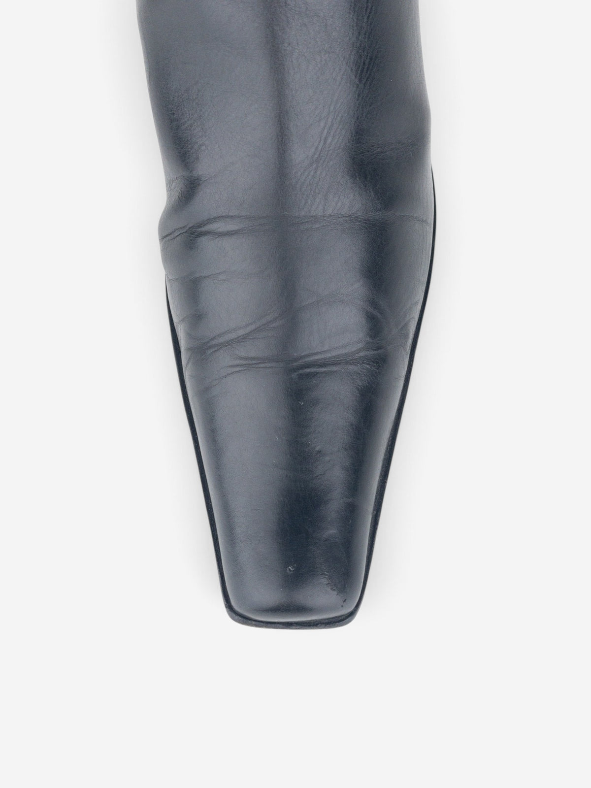 Prada 2000s Mid Calf Square Toe Riding Boots – detail view