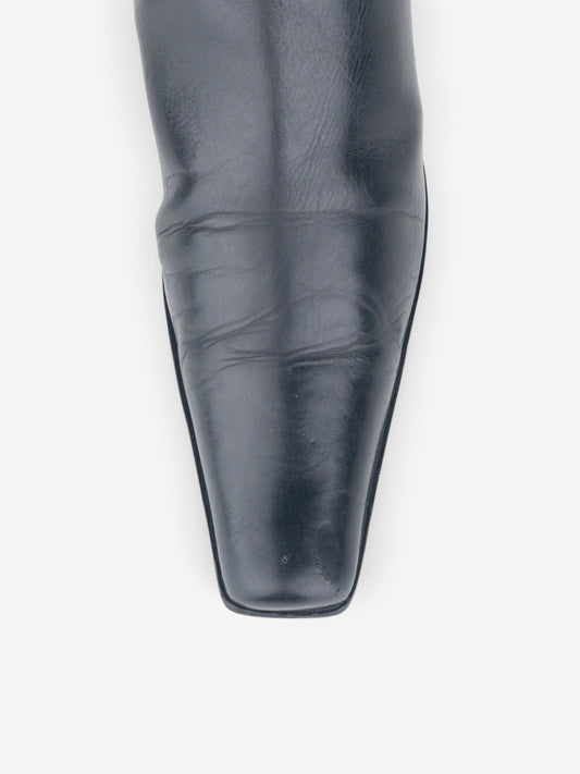 Prada 2000s Mid Calf Square Toe Riding Boots – detail view