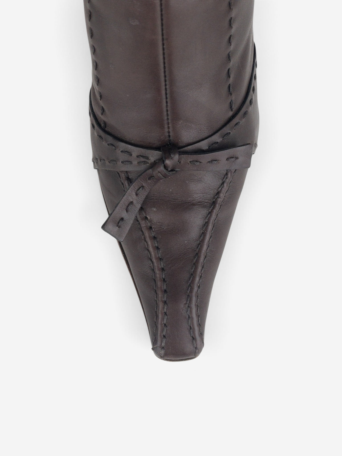 Prada 2000s Knee High Bow Heel Boots – detail view
