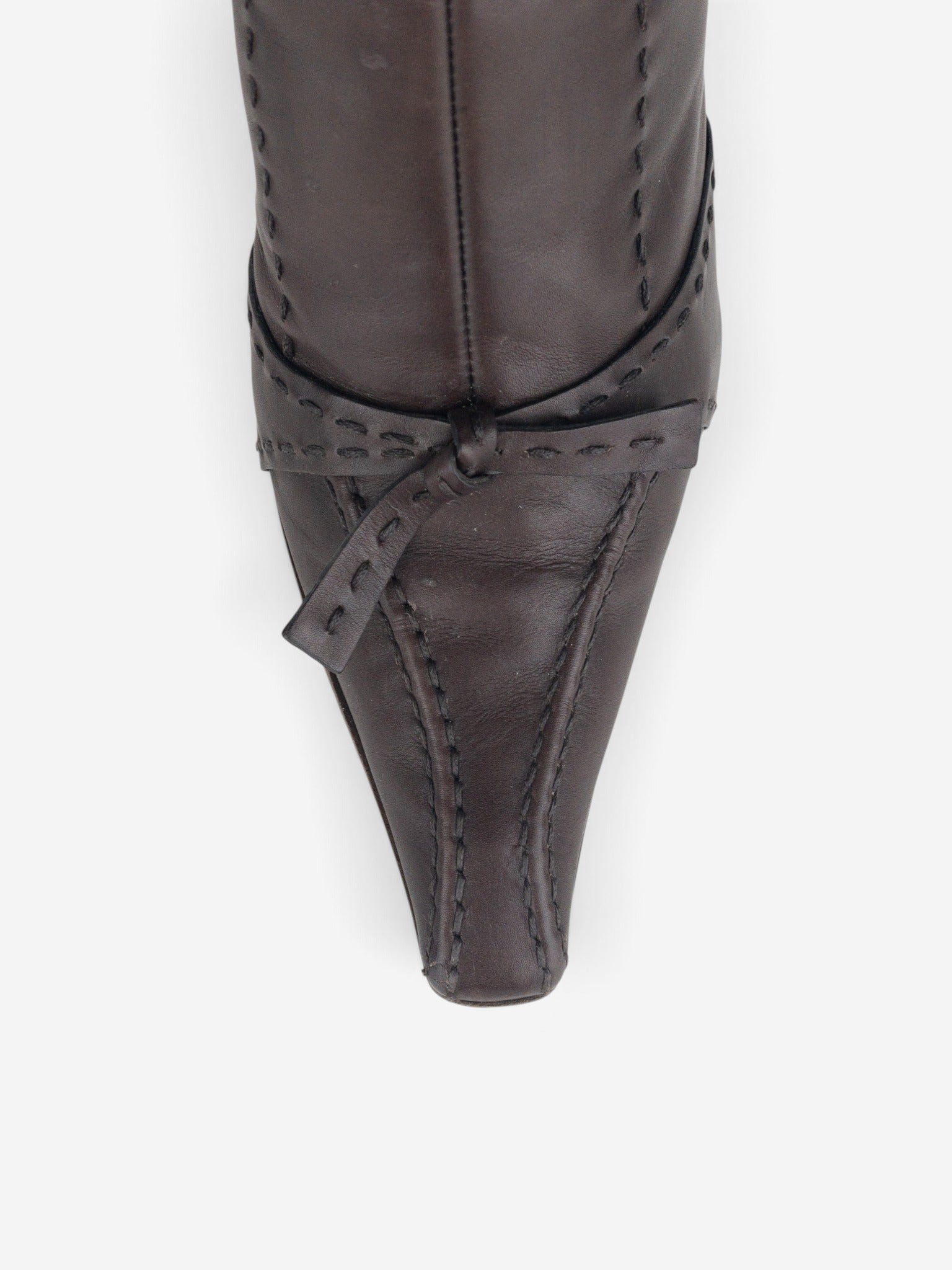 Prada 2000s Knee High Bow Heel Boots – detail view