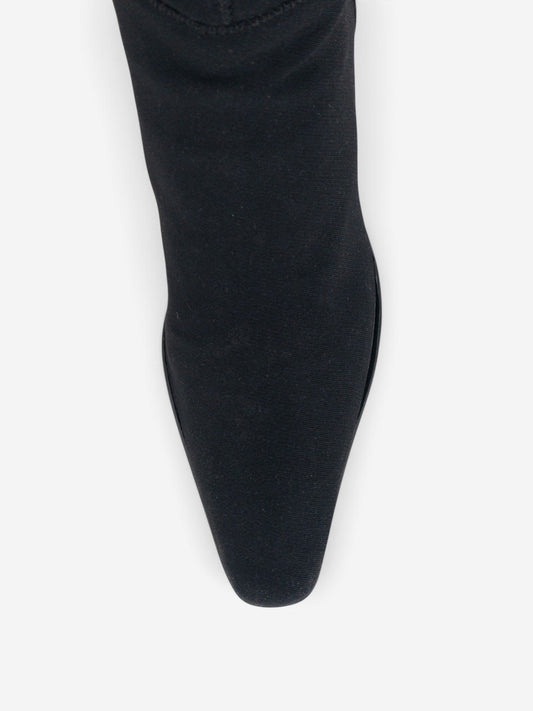 Prada 2000s Knee High Neoprene Kitten Heel Boots – detail view