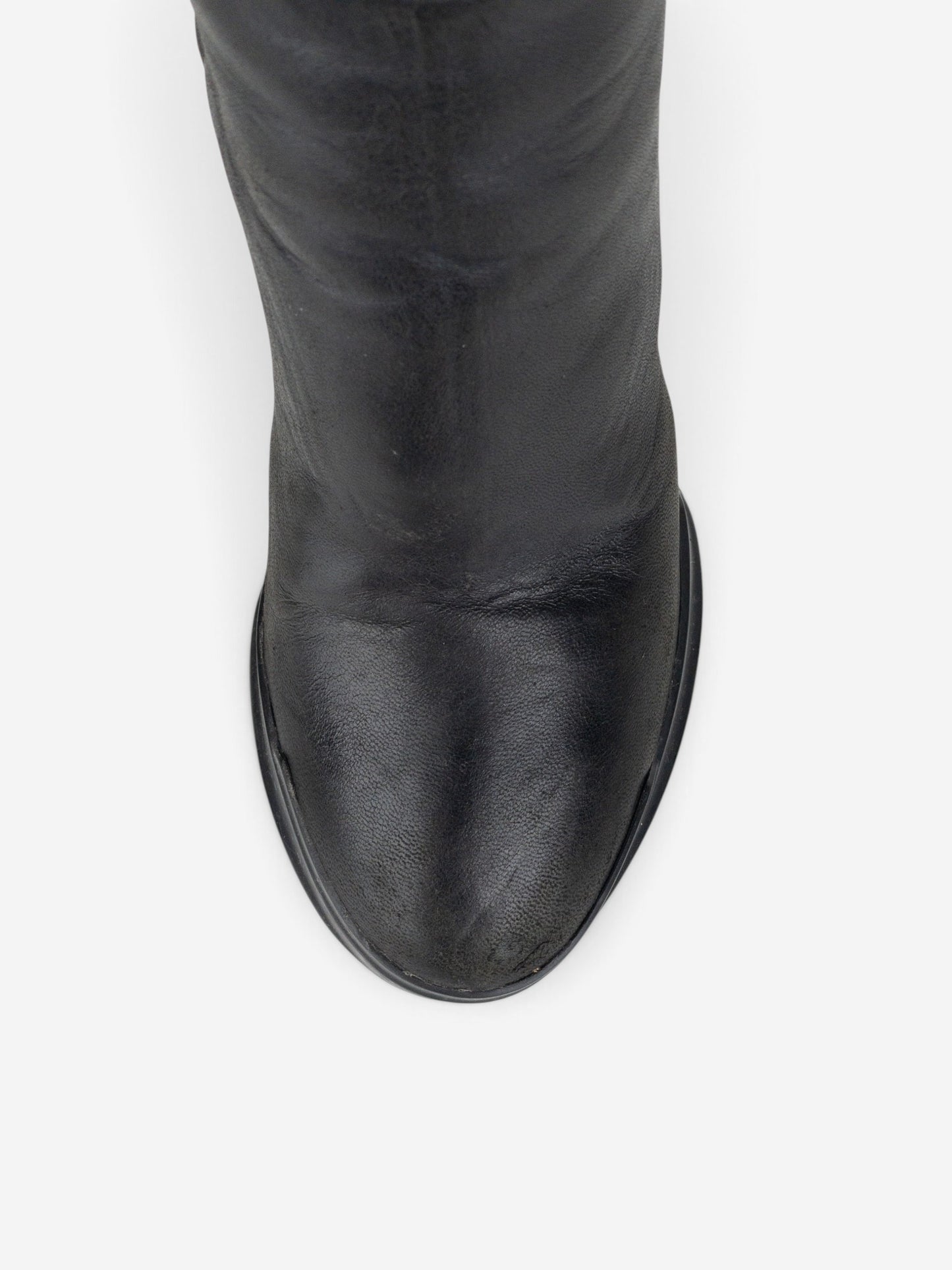Prada AW14 Knee-High Biker Moto Wedge Boots – detail view
