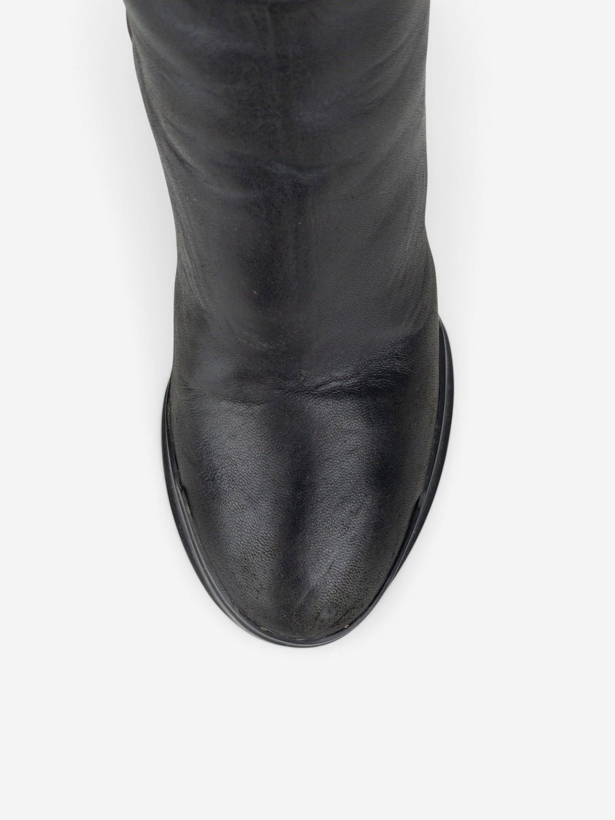 Prada AW14 Knee-High Biker Moto Wedge Boots – detail view