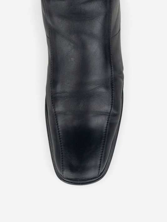 Prada 2000s Knee High Sculptural Platform Wedge Boots – detail view