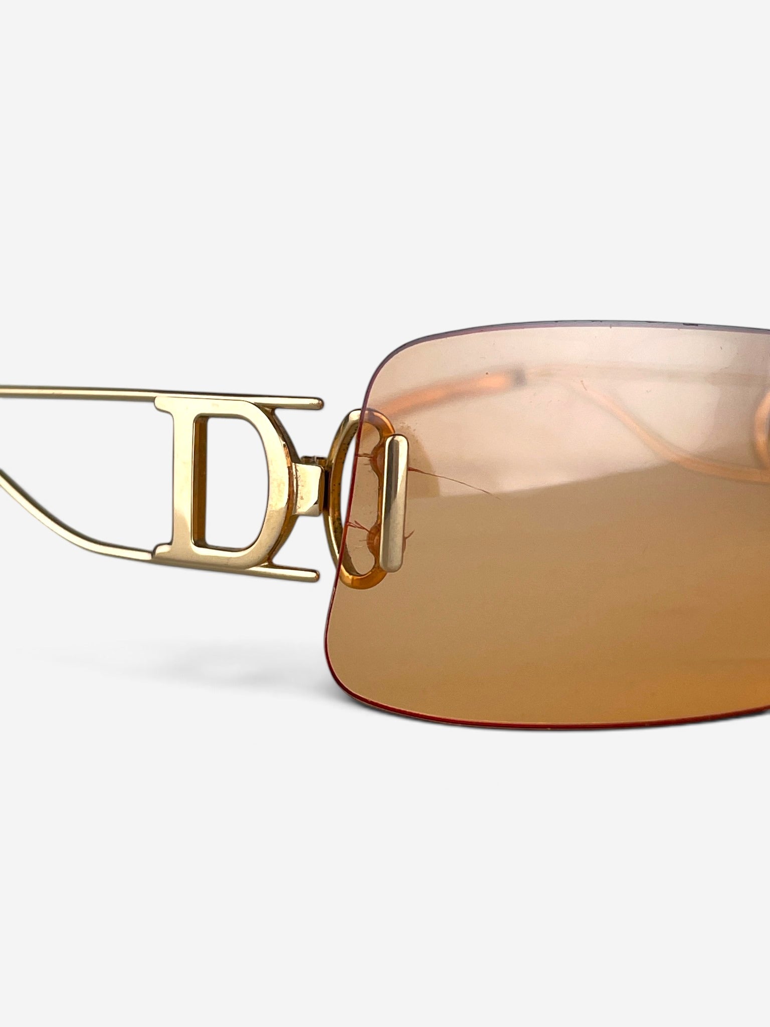 Dior by Galliano 2000s 'Miss Diorella' Wrap Mask Shield Sunglasses – D logo temple detail