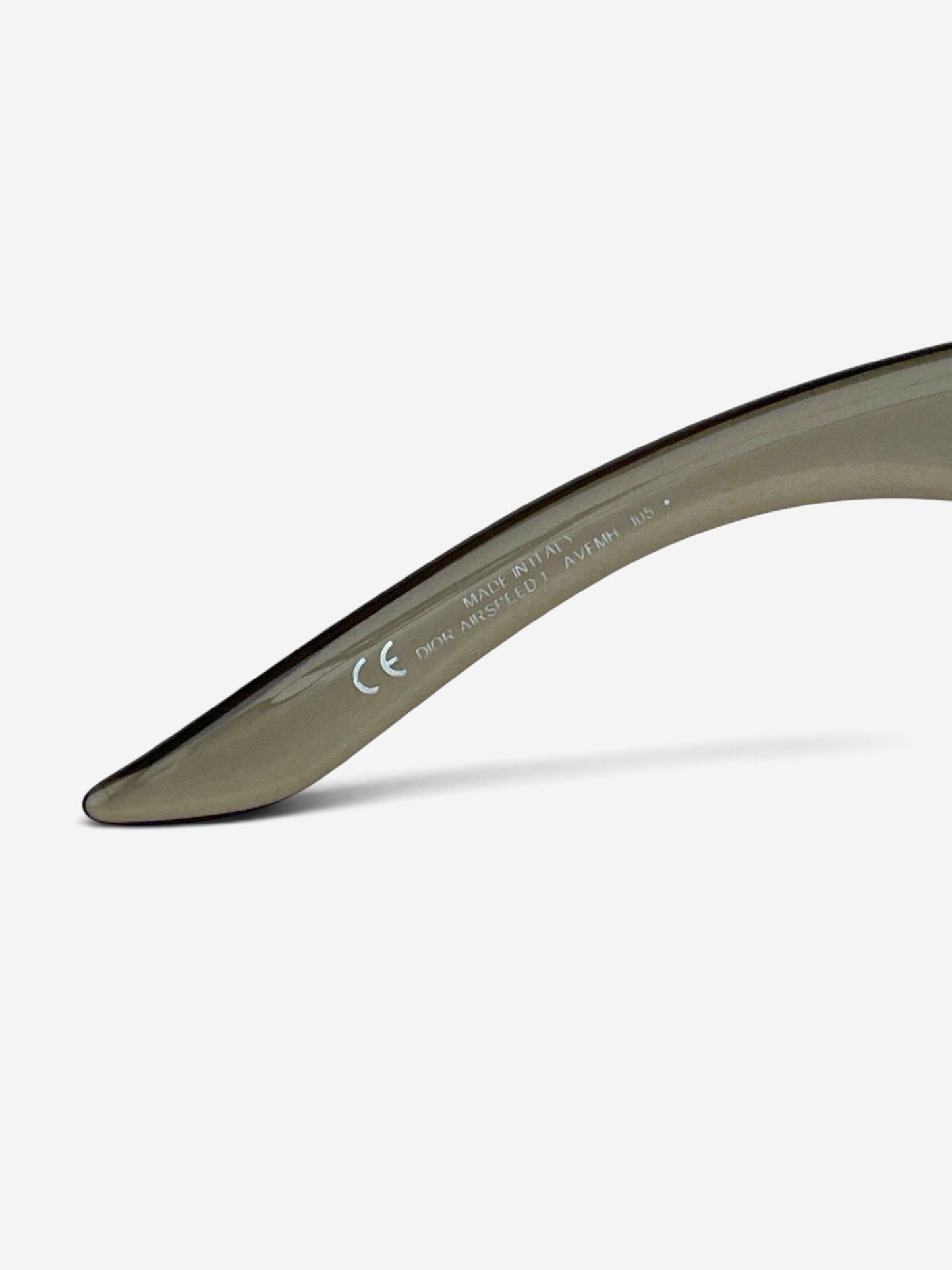 Dior by Galliano 2000s 'Airspeed 1' Wrap Mask Shield Sunglasses – model number engraving detail