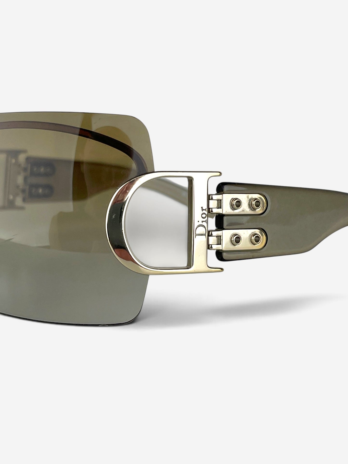 Dior by Galliano 2000s 'Airspeed 1' Wrap Mask Shield Sunglasses – D logo and studded plate detail