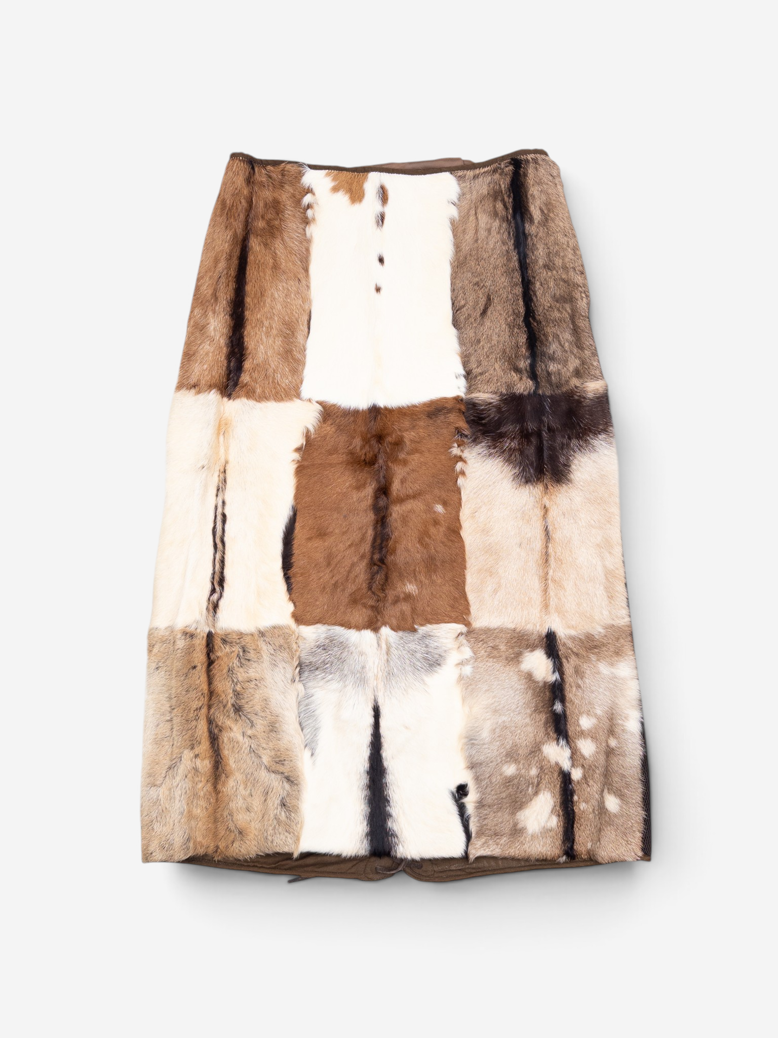 Miu Miu AW99 Cowhide Patchwork Maxi-Skirt – front view