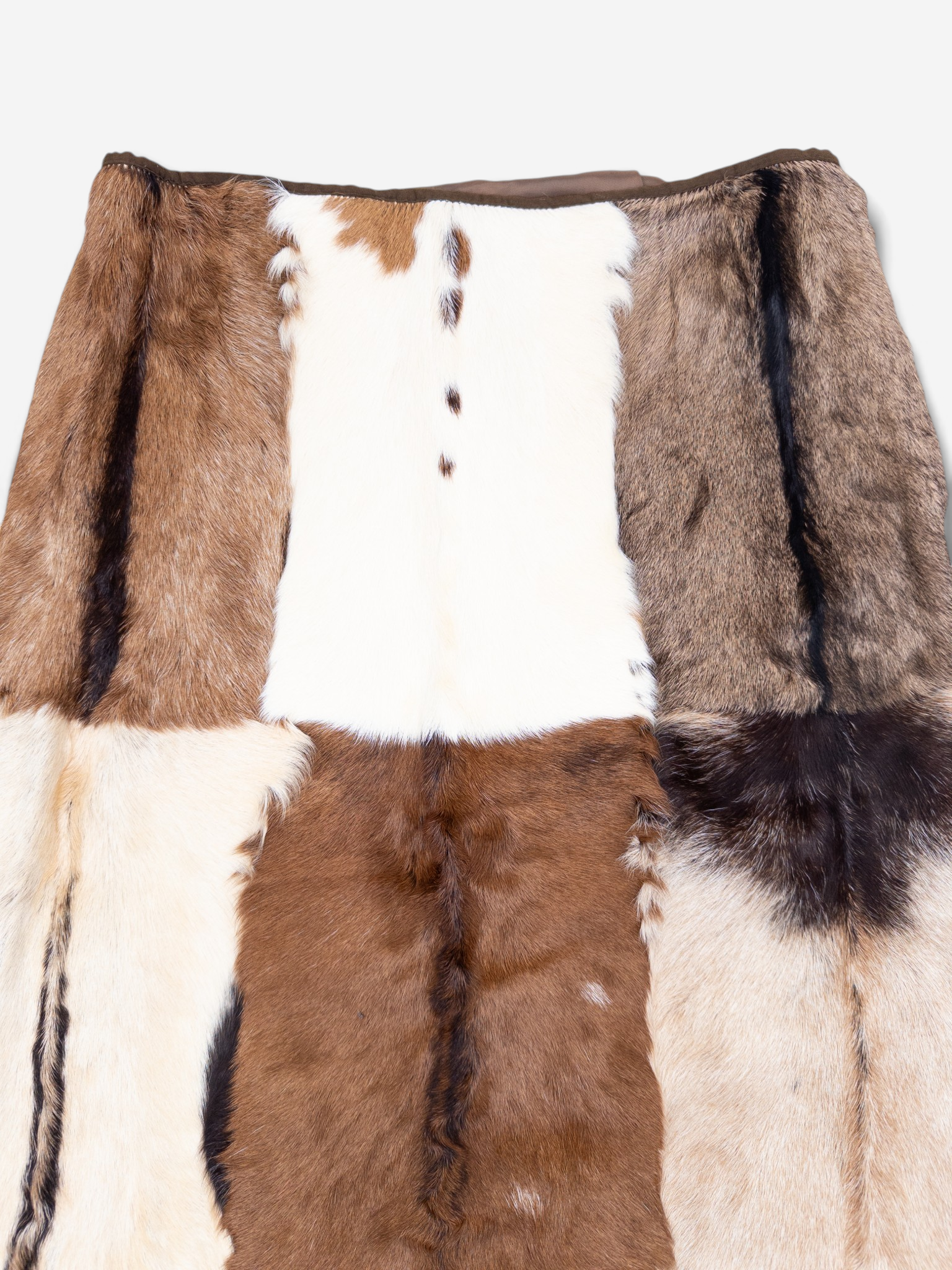 Miu Miu AW99 Cowhide Patchwork Maxi-Skirt – cowhide patchwork detail