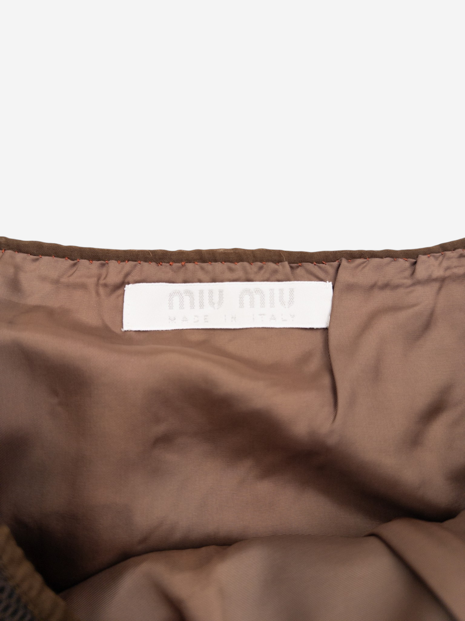 Miu Miu AW99 Cowhide Patchwork Maxi-Skirt – brand label and lining