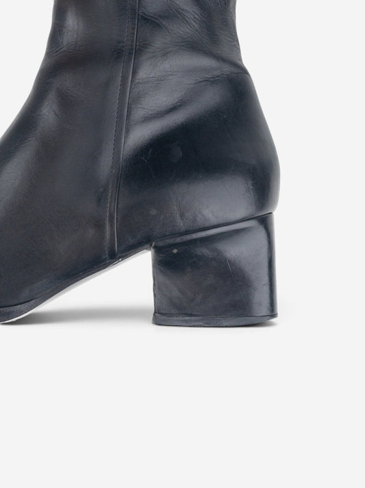 Prada 2000s Mid Calf Square Toe Riding Boots – detail view
