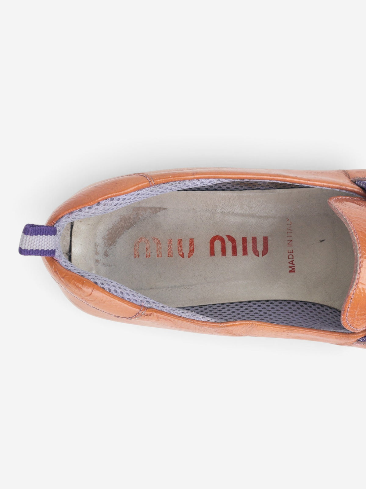 Miu Miu 2000s Square Toe Sports Penny Loafers – detail view