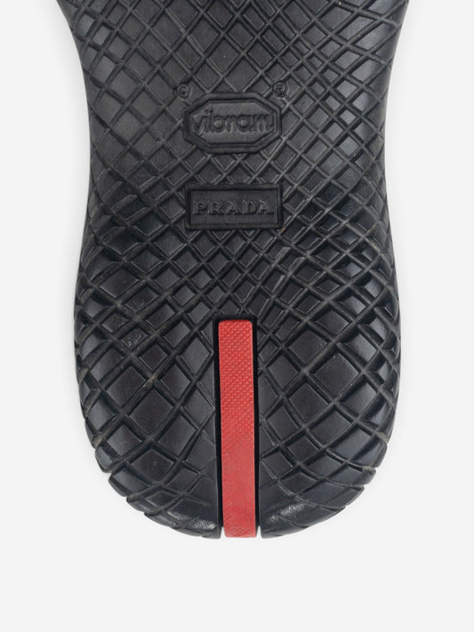 Prada AW99 Square Toe Vibram Combat Boots – detail view