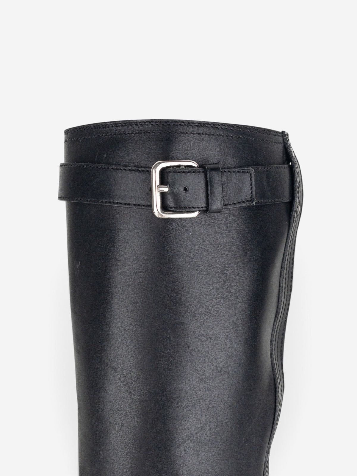 Prada 2000s Knee High Double-Buckle Riding Boots – detail view