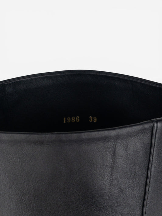 Prada 2000s Knee High Sculptural Platform Wedge Boots – detail view