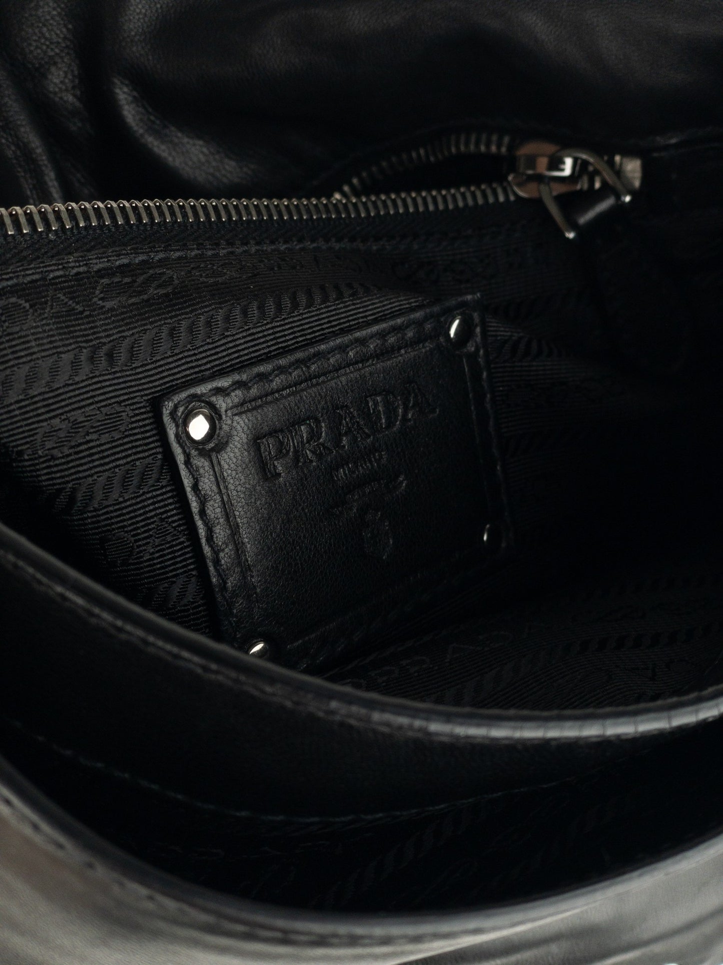 Prada SS07 Two-Tone Leather Fringe Hobo Shoulder Bag