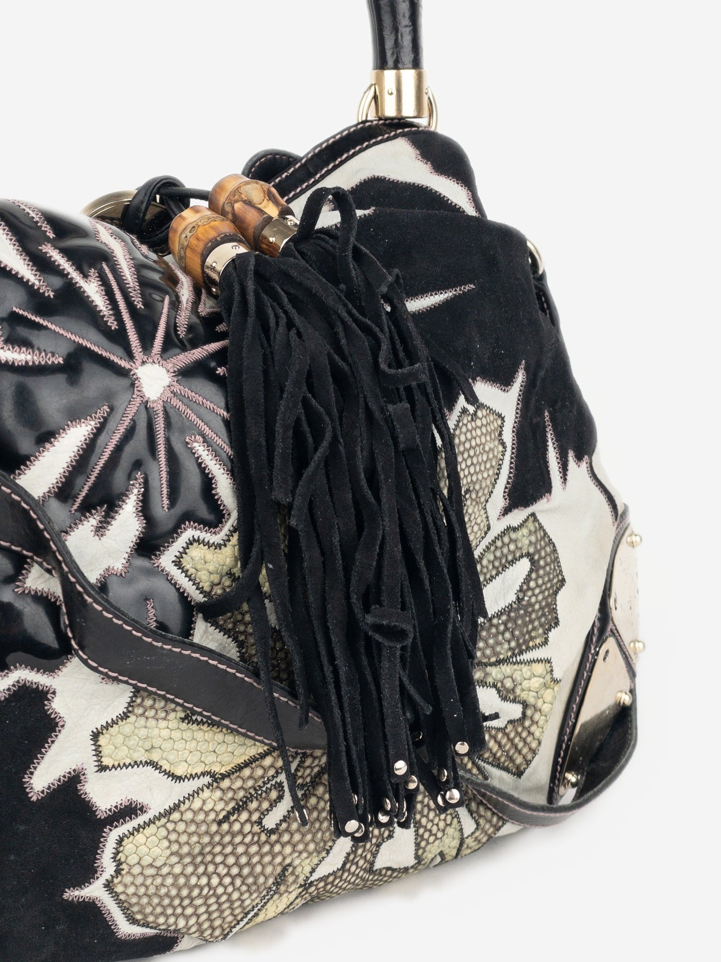 Gucci by Tom Ford 2000s Babouska Floral Patchwork ‘Indy’ Hobo Shoulder Bag
