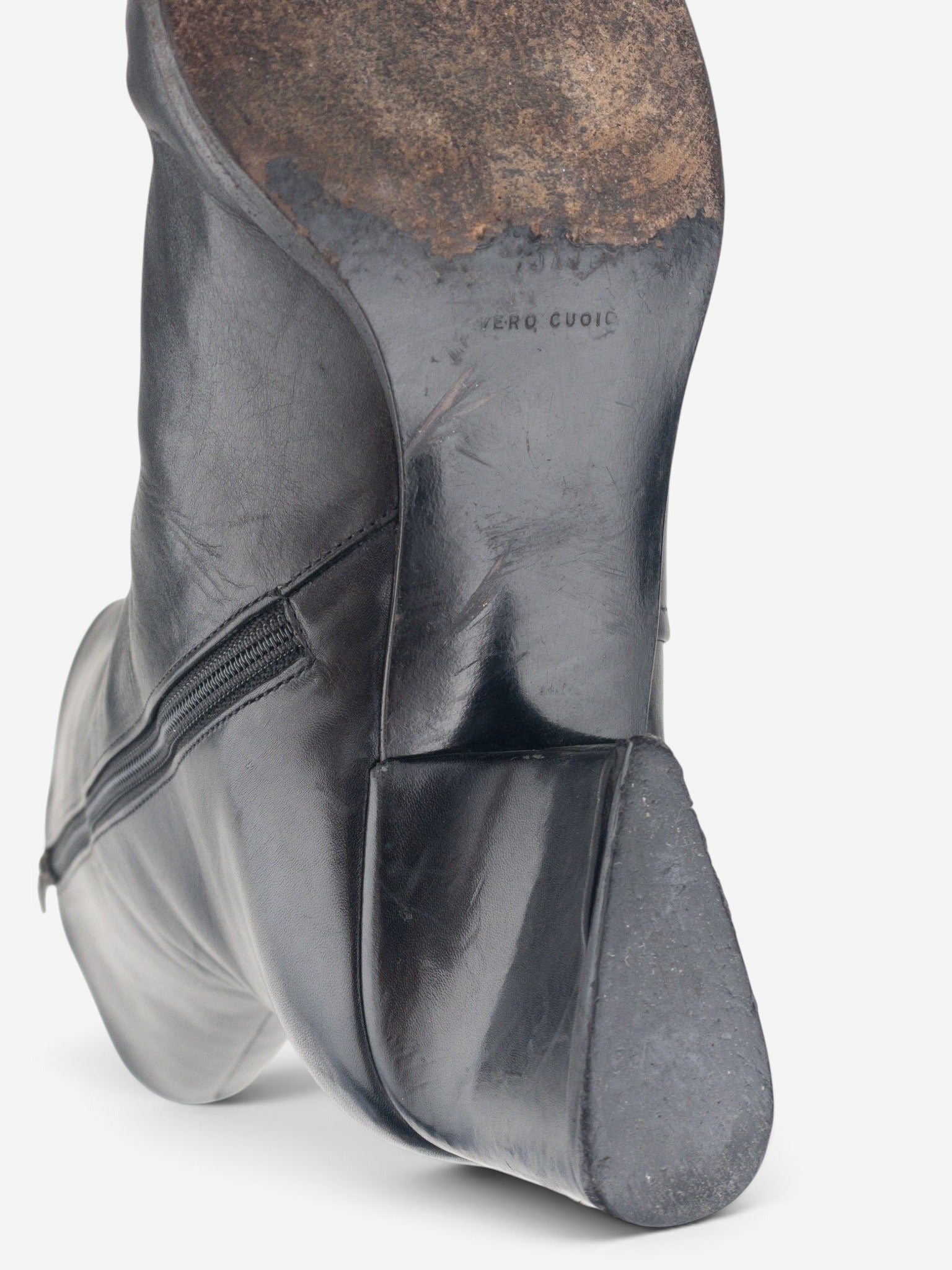 Prada 2000s Mid Calf Square Toe Riding Boots – detail view