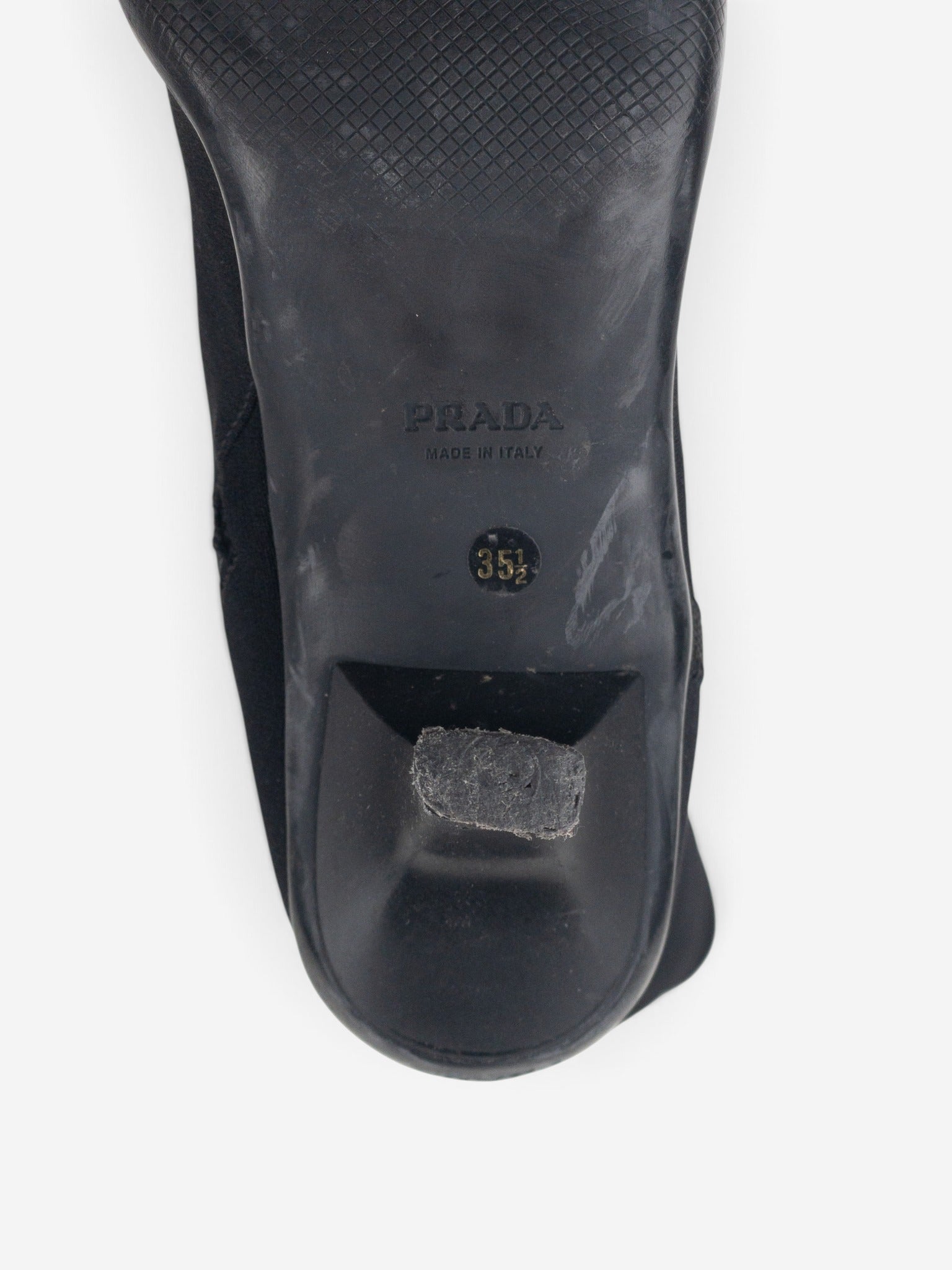 Prada 2000s Knee High Neoprene Kitten Heel Boots – detail view