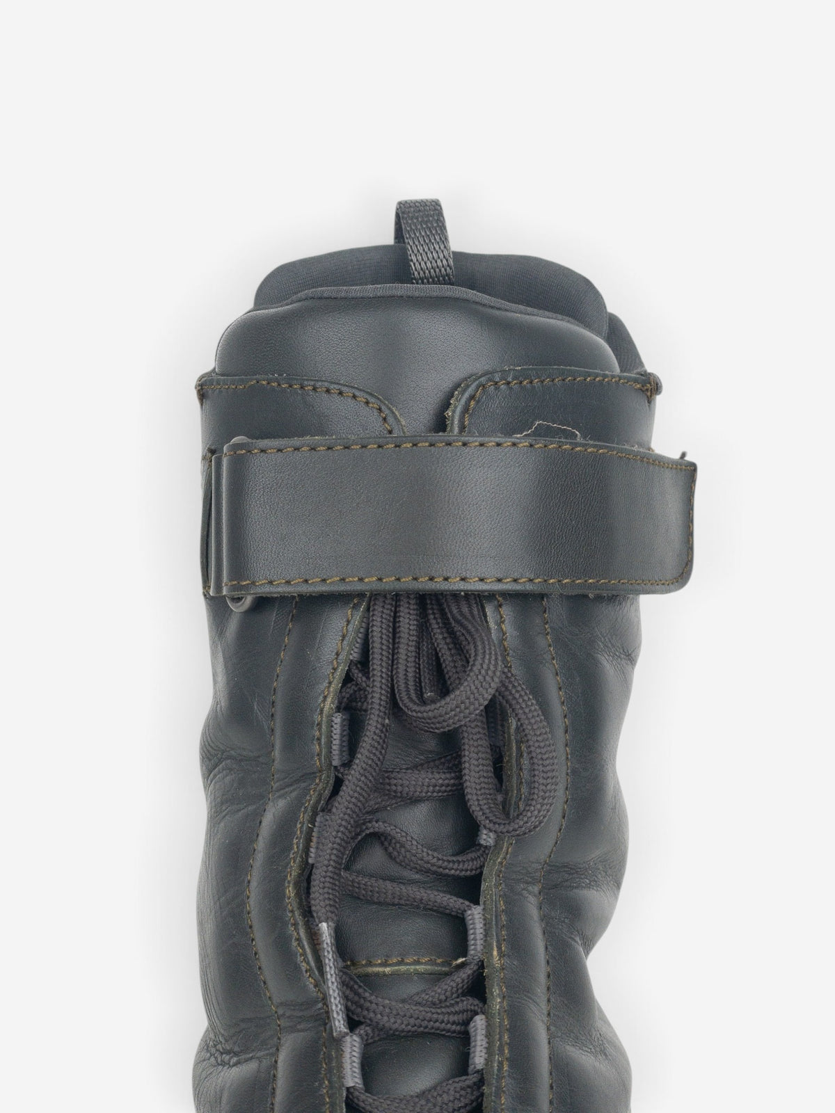 Prada AW99 Square Toe Vibram Combat Boots – detail view