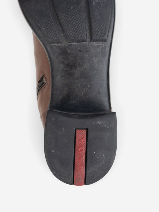 Prada 2000s Knee High Riding Biker Boots – detail view