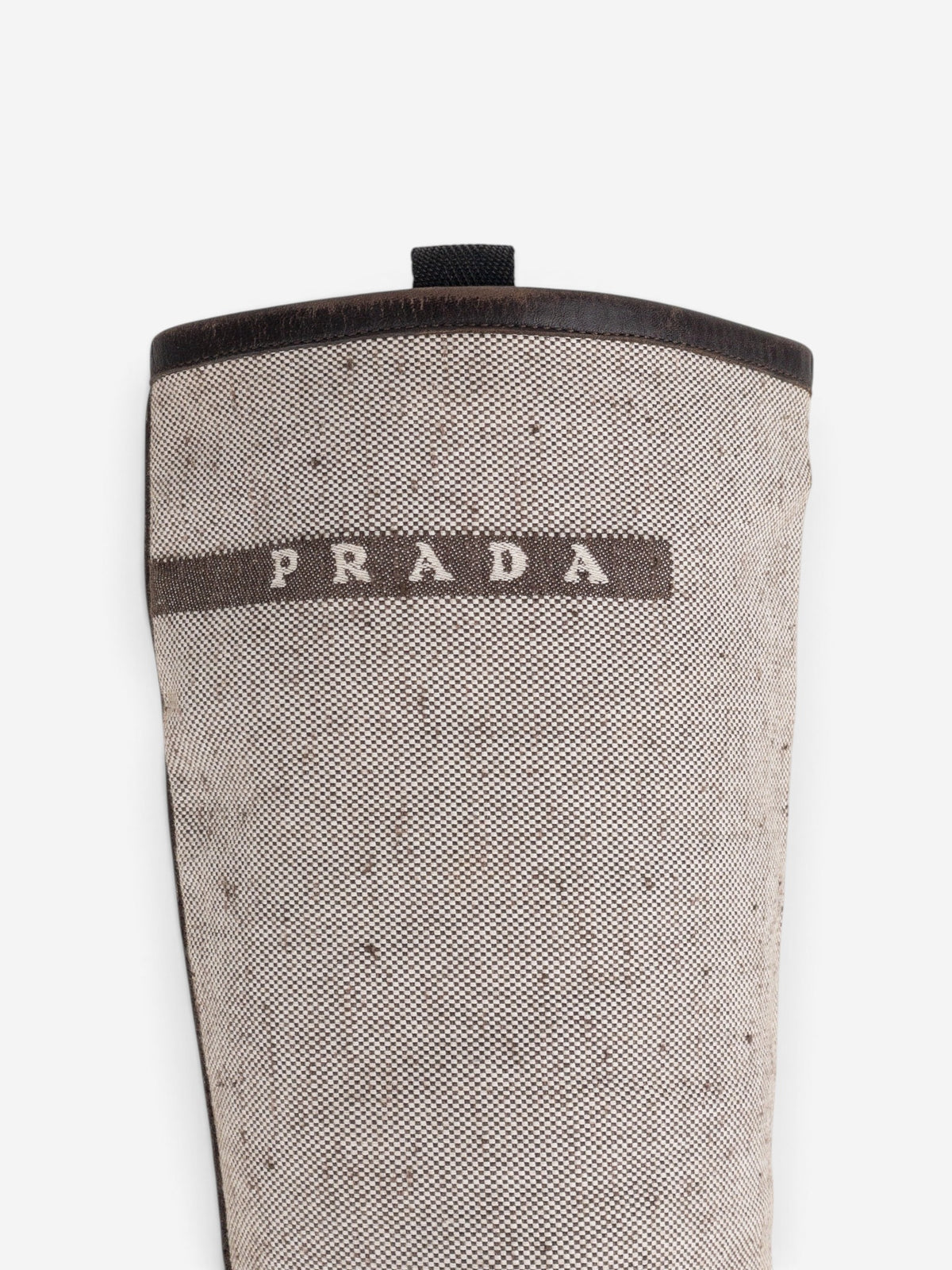 Prada SS99 Knee-High Platform Split Sole Riding Boots – detail view