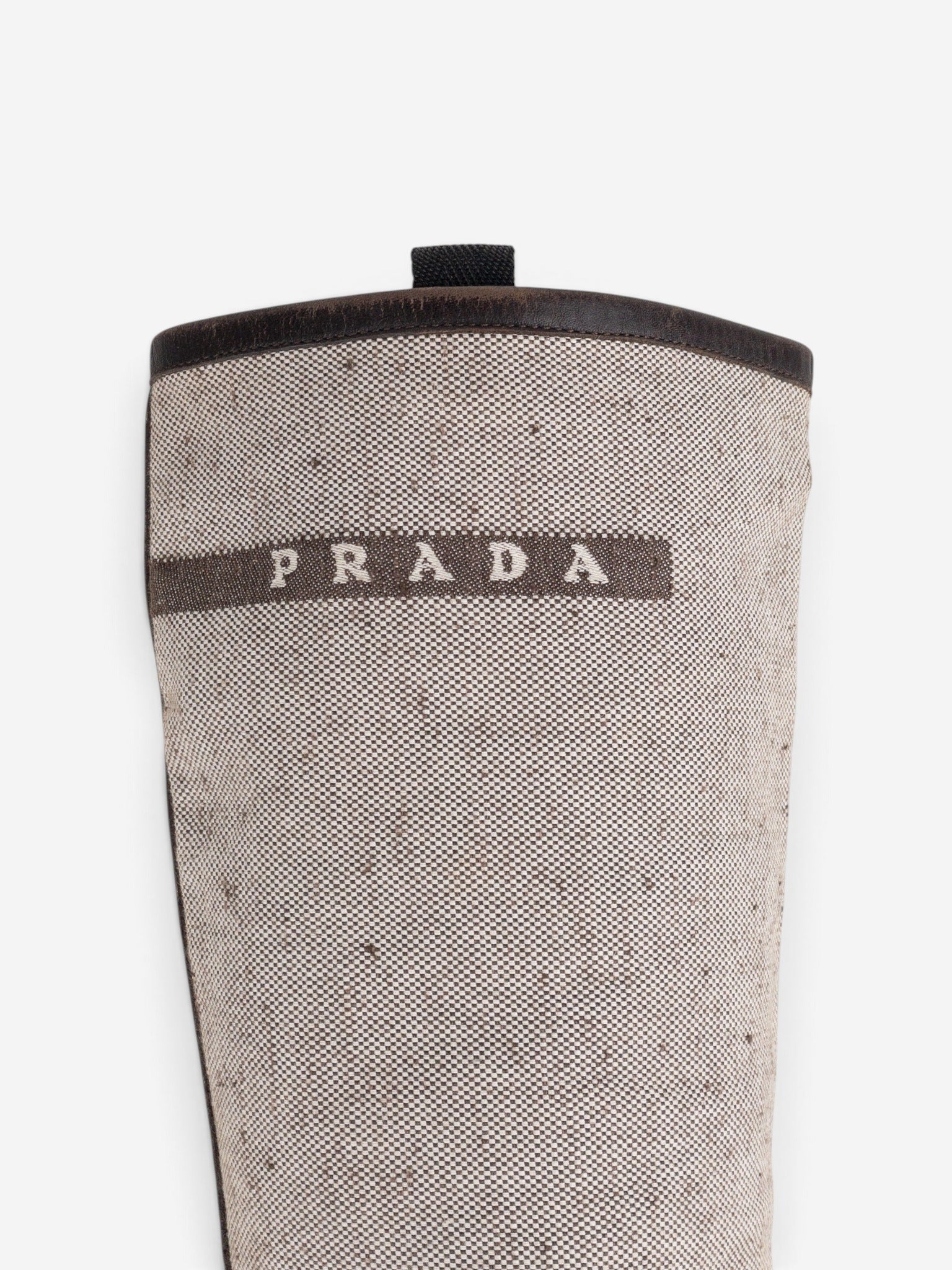 Prada SS99 Knee-High Platform Split Sole Riding Boots – detail view