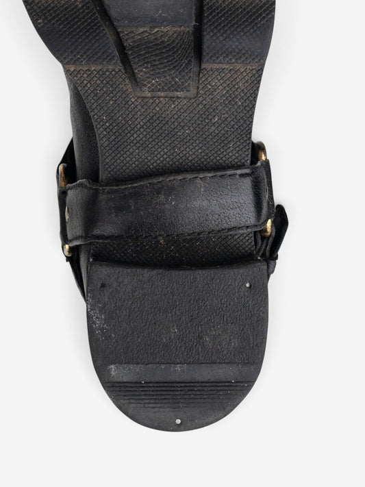 Prada 2000s Knee-High Biker Harness Riding Boots – detail view