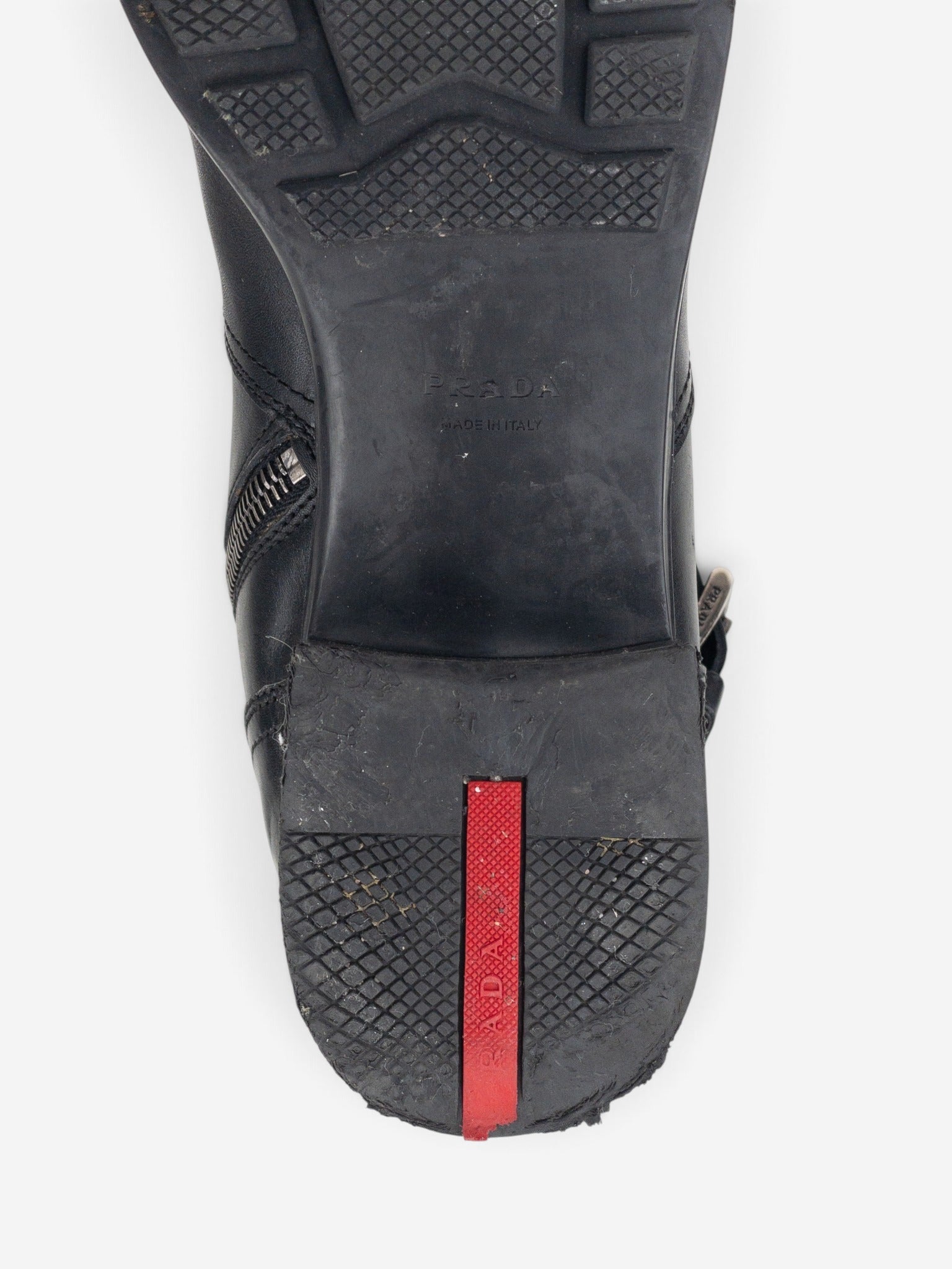 Prada 2000s Knee High Double-Buckle Riding Boots – detail view