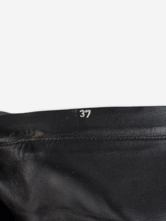 Prada 2000s Knee High Nylon Sidestripe Heel Boots – detail view
