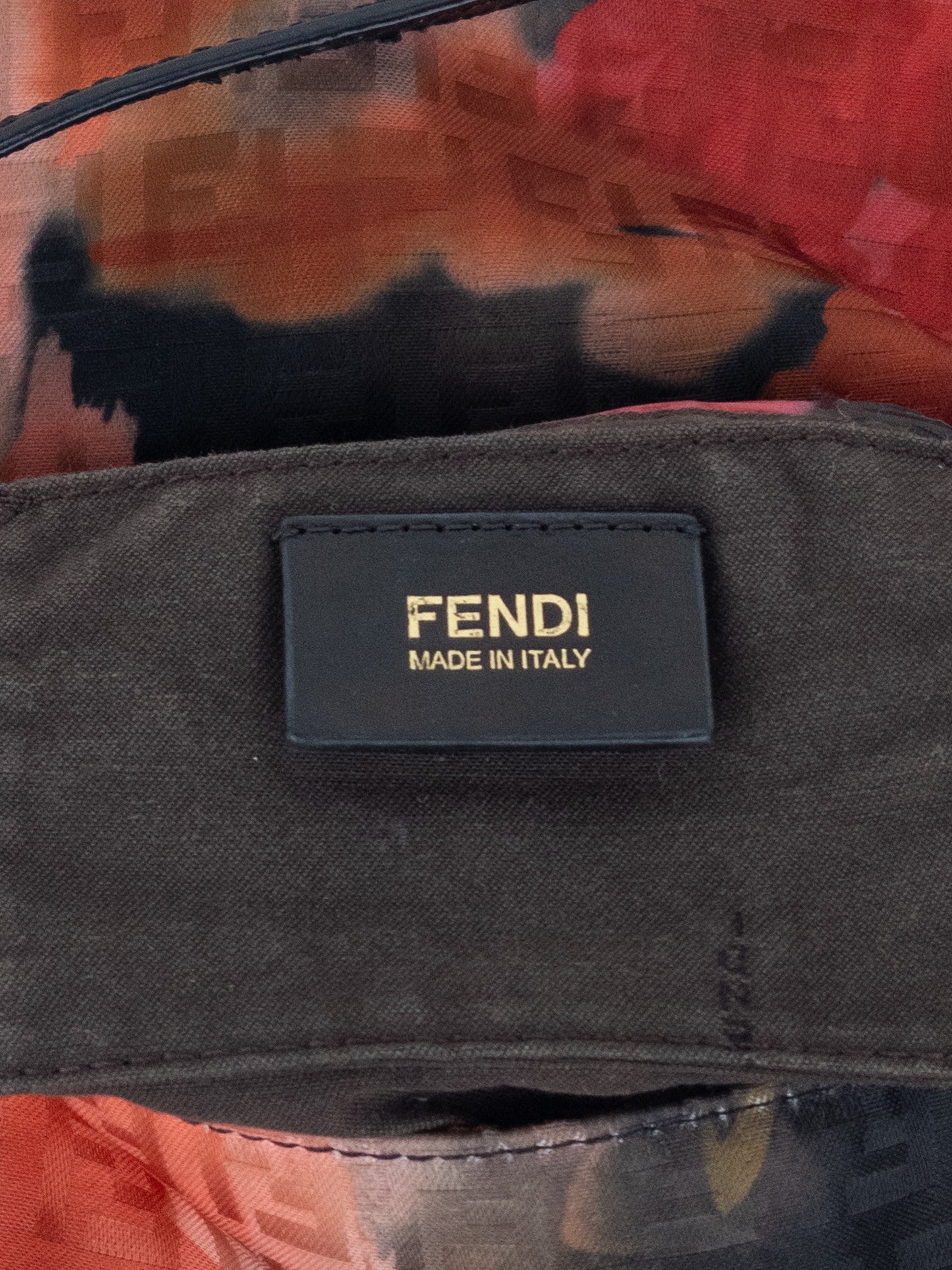 Fendi 2000s Zucchino Monogram Abstract Floral Baguette Shoulder Bag