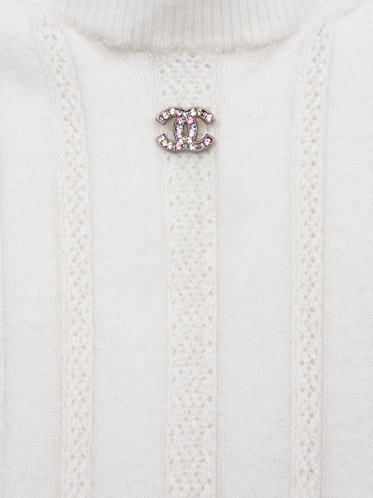 Chanel SS22 Prototype Crystal CC Bodycon Ribbed Knit Mini Dress