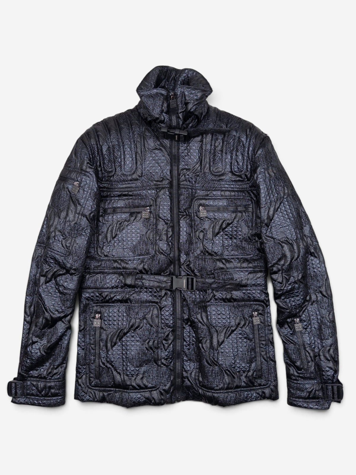 Chanel by Karl Lagerfeld AW08 Embroidery Biker Sports Ski Puffer Jacket – front view