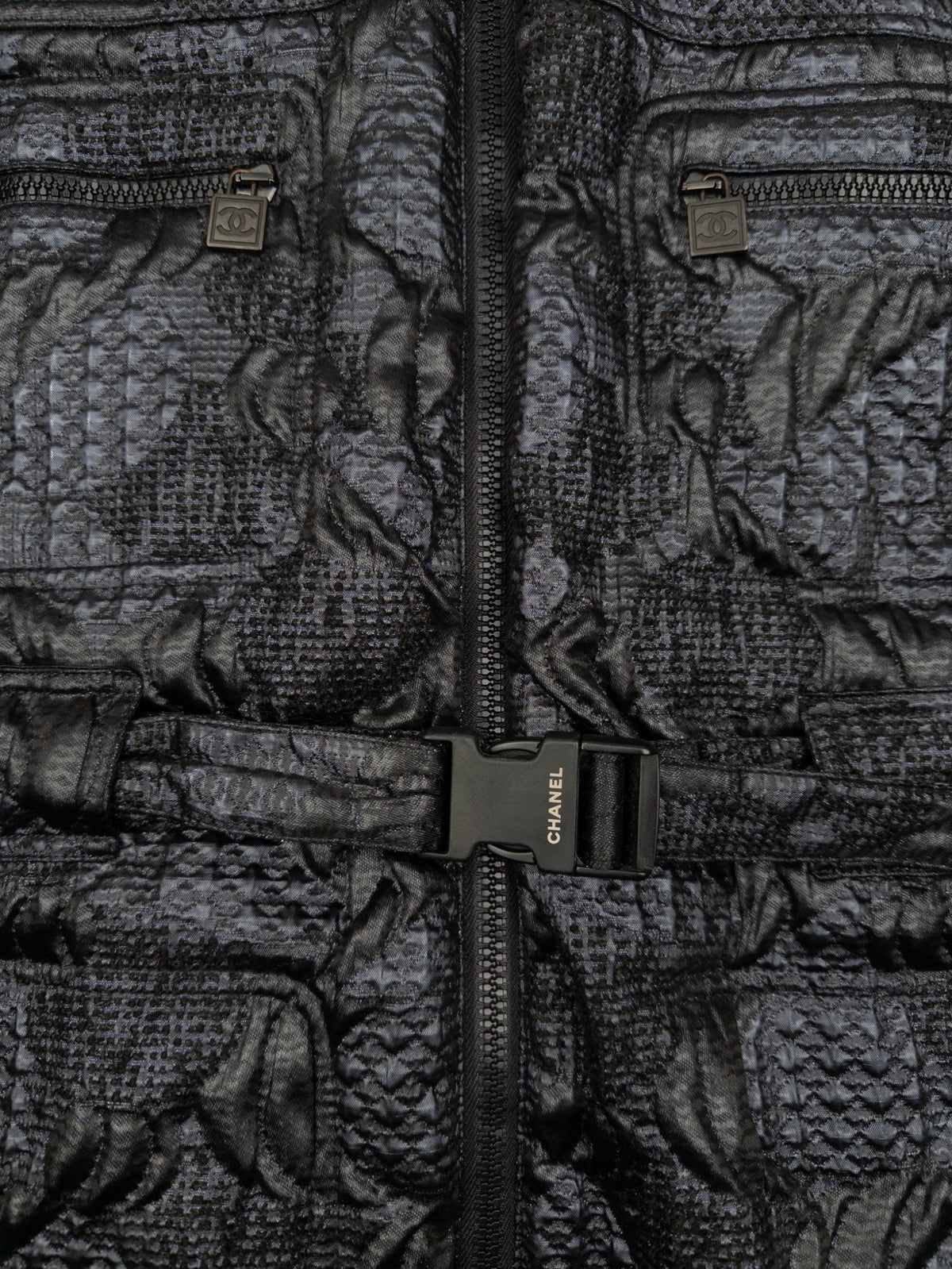 Chanel by Karl Lagerfeld AW08 Embroidery Biker Sports Ski Puffer Jacket – view 3