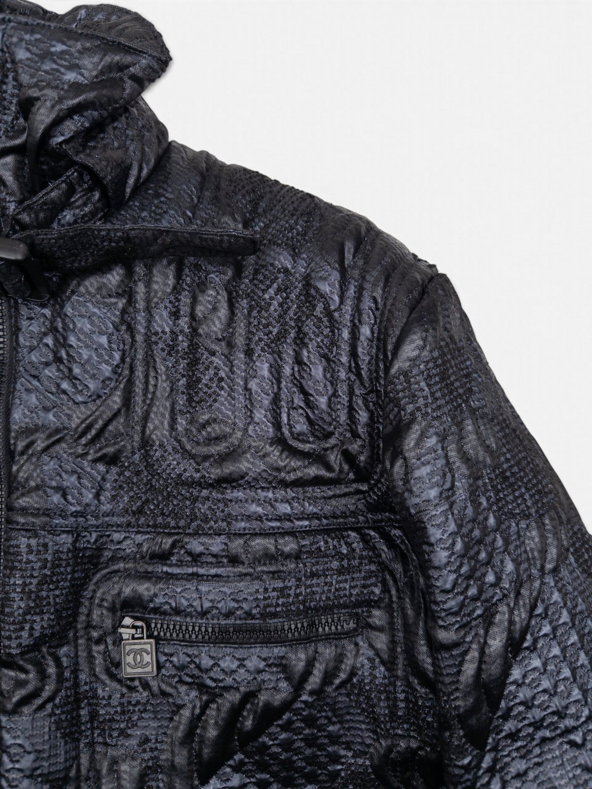 Chanel by Karl Lagerfeld AW08 Embroidery Biker Sports Ski Puffer Jacket – view 6