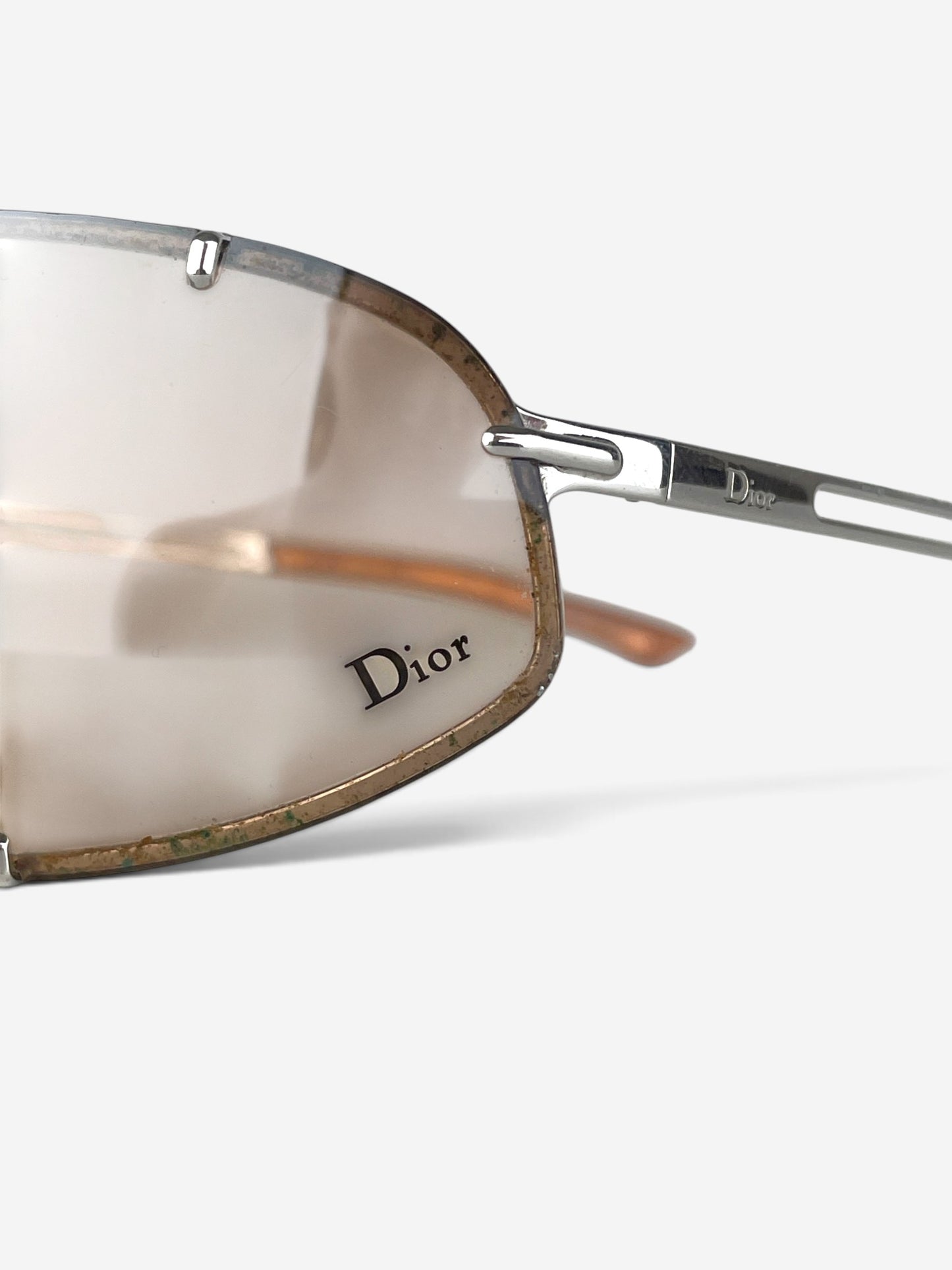 Dior by Galliano AW00 'Cossack' Wrap Mask Shield Sunglasses – logo and lens detail