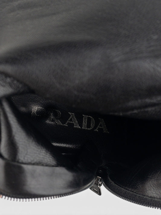 Prada 2000s Mid Calf Square Toe Riding Boots – detail view