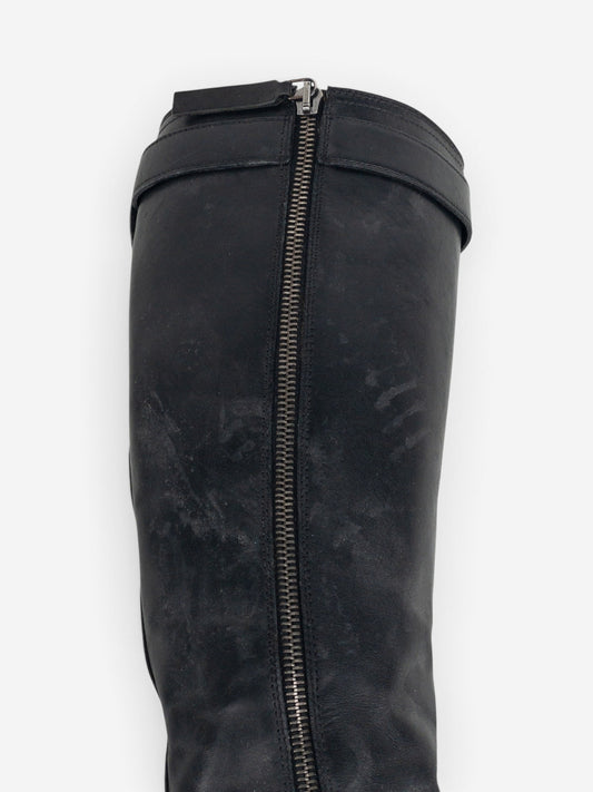 Prada 2000s Knee High Double-Buckle Riding Boots – detail view