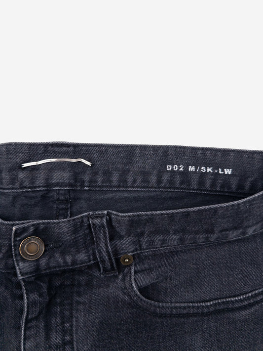 Saint Laurent by Anthony Vaccarello AW16 D02 Scab Patch Denim Jeans – waistband print detail