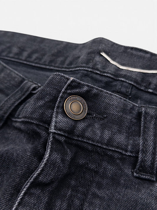 Saint Laurent by Anthony Vaccarello AW16 D02 Scab Patch Denim Jeans – button detail