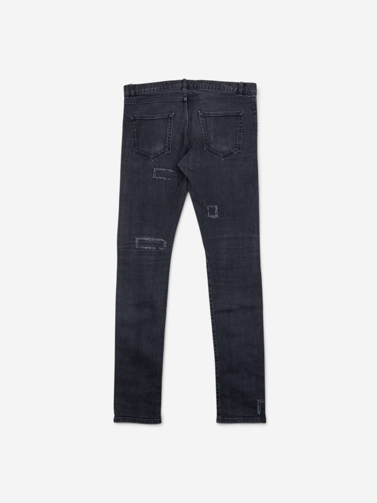 Saint Laurent by Anthony Vaccarello AW16 D02 Scab Patch Denim Jeans – back view