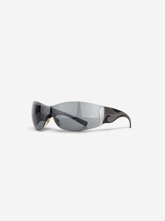 Prada SS04 'SRP58F' Flame Wrap Mask Shield Sunglasses – angled view