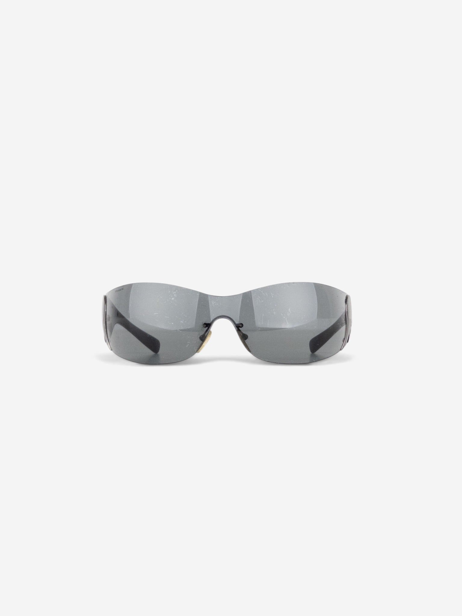 Prada SS04 'SRP58F' Flame Wrap Mask Shield Sunglasses – front view