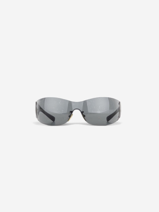 Prada SS04 'SRP58F' Flame Wrap Mask Shield Sunglasses – front view