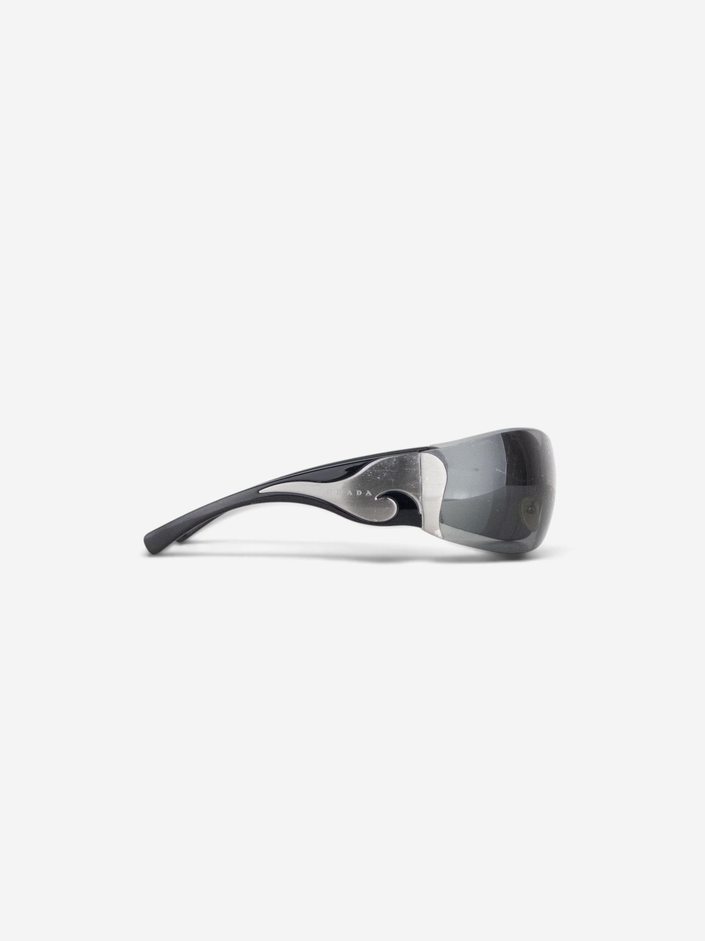 Prada SS04 'SRP58F' Flame Wrap Mask Shield Sunglasses – side view from the other side
