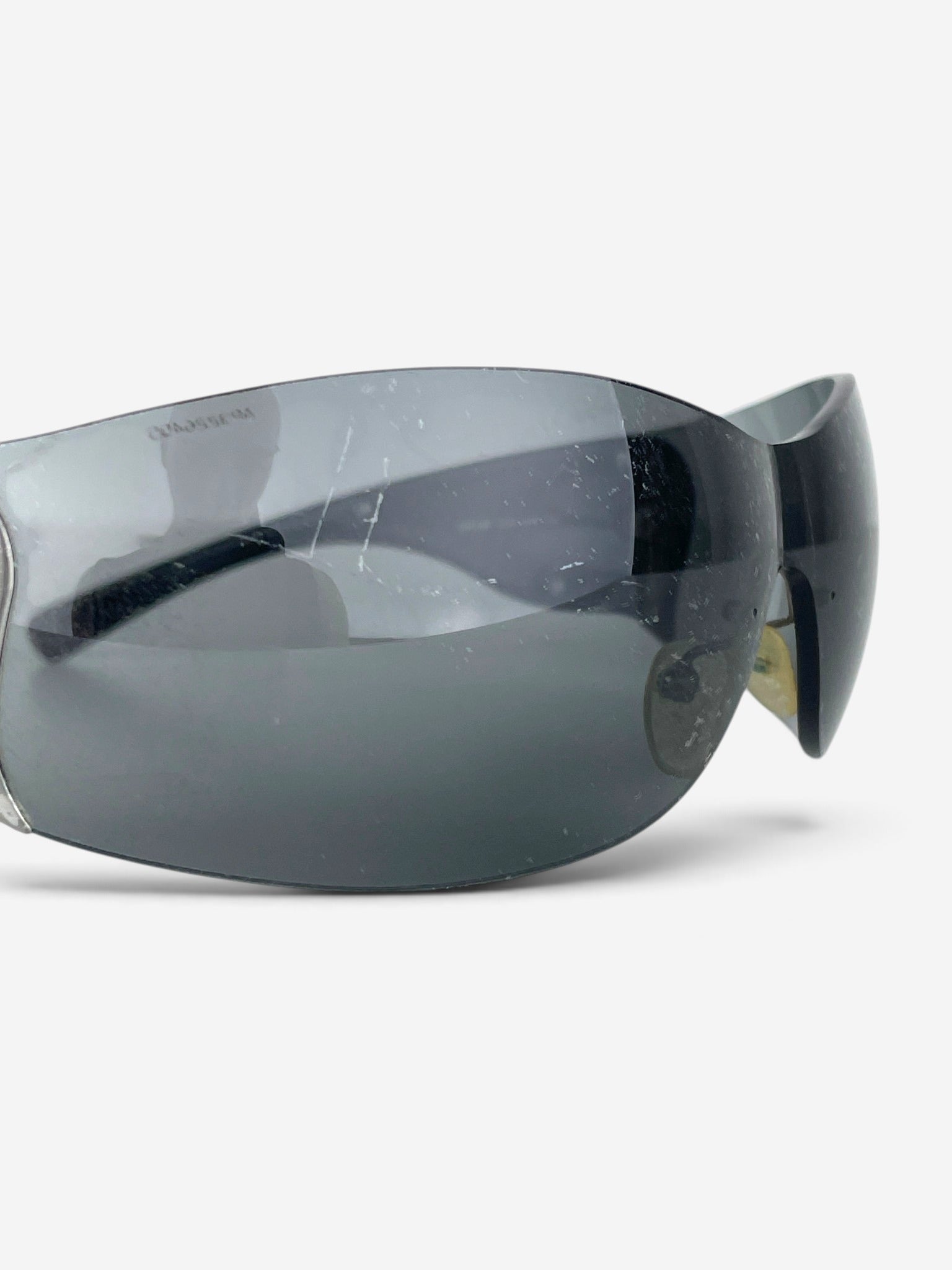 Prada SS04 'SRP58F' Flame Wrap Mask Shield Sunglasses – lens detail