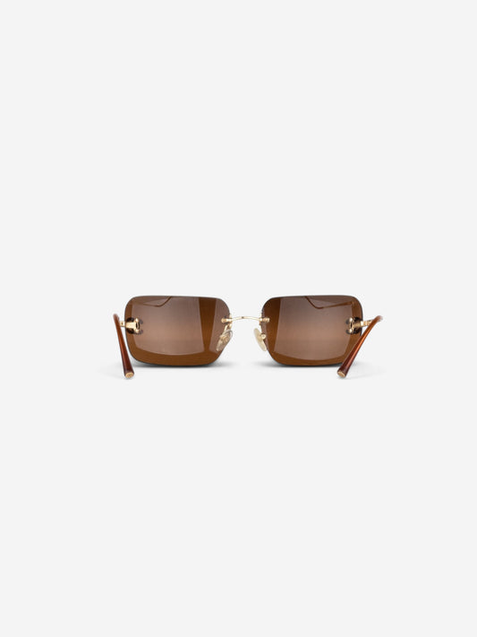 Chanel 2000s Rimless '4017 D' CC Rhinestone Sunglasses – back view