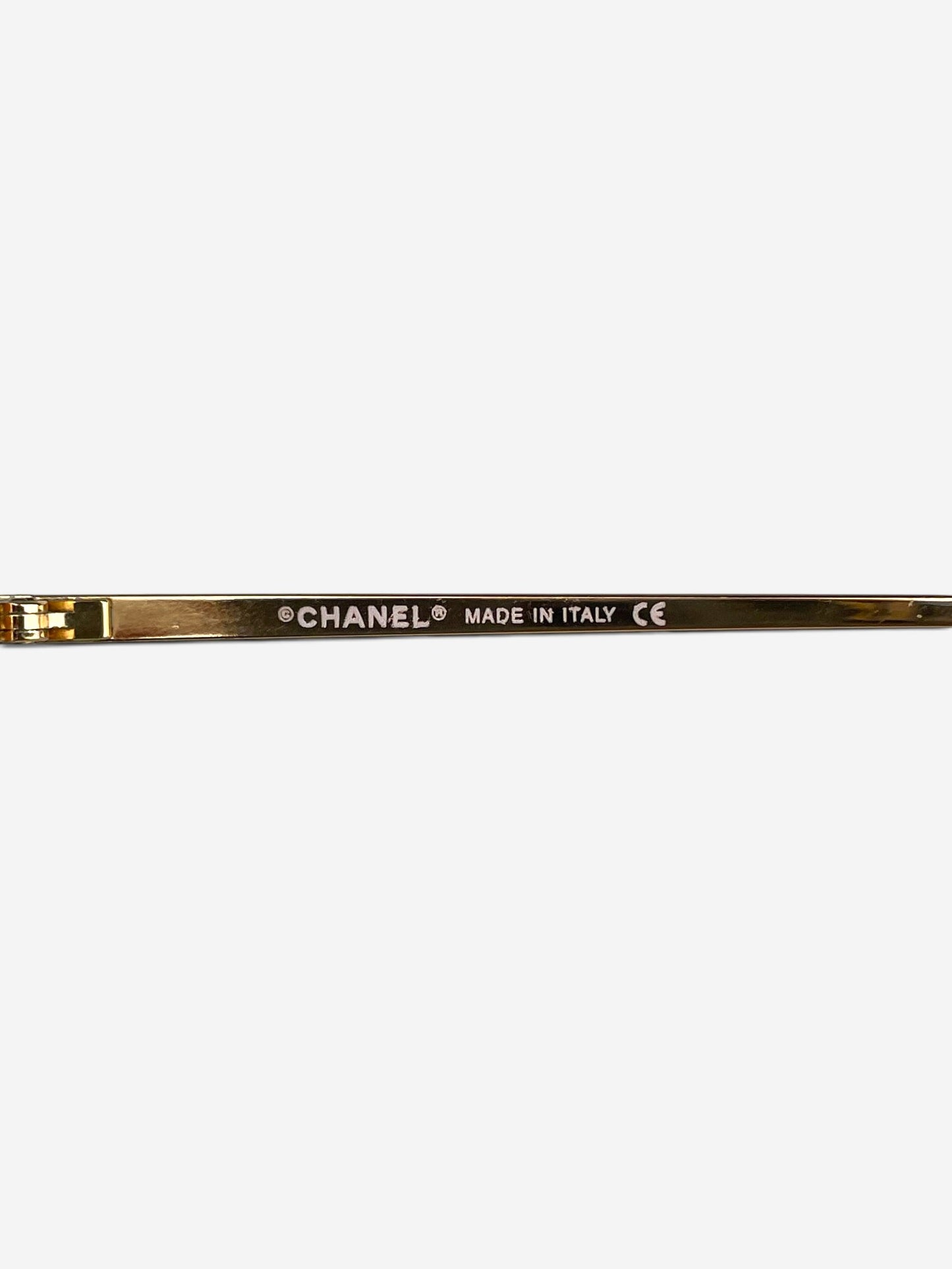 Chanel 2000s Rimless '4017 D' CC Rhinestone Sunglasses – brand marking detail