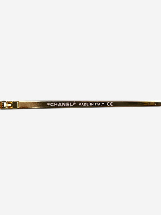 Chanel 2000s Rimless '4017 D' CC Rhinestone Sunglasses – brand marking detail
